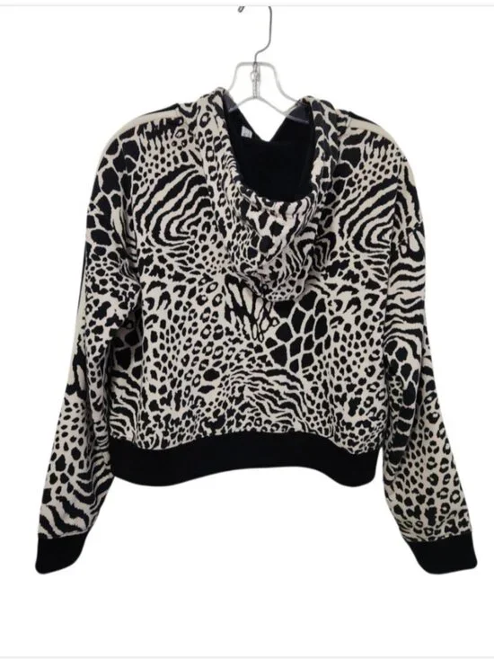 adidas Originals Leopard Print Cropped Trefoil Hoodie OVERSIZED - Picture 7 of 12